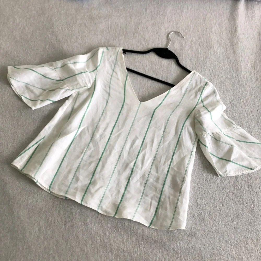 MASSIMO DUTTI linen striped top - Picture 2 of 4